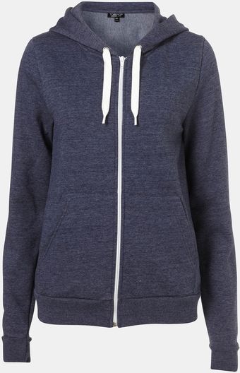 Topshop Zip Up Hoodie - Lyst