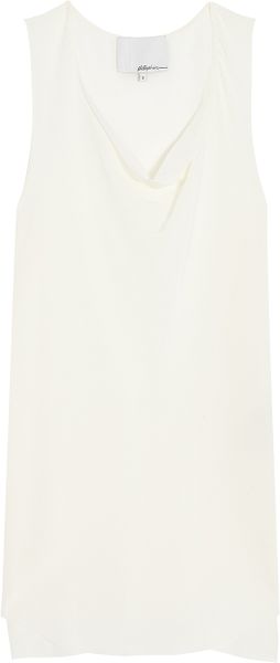 3.1 Phillip Lim Silk Draped Neck Tank Top in White - Lyst