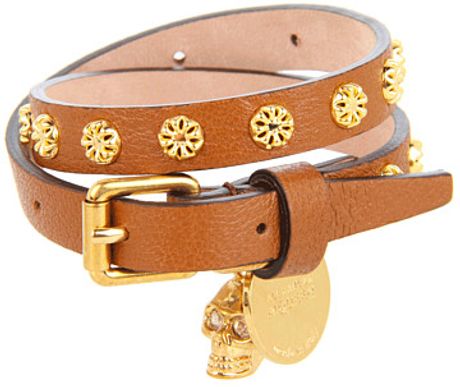 Alexander Mcqueen Skull Charm Double Citystuds in Brown (b) - Lyst
