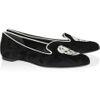 Alexander Mcqueen Sequin SkullEmbellished Suede Loafers in Black - Lyst