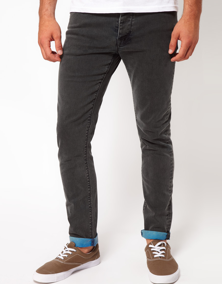 Asos Brand Asos Skinny Fit Jeans in Acid Wash in for Men (grey) | Lyst