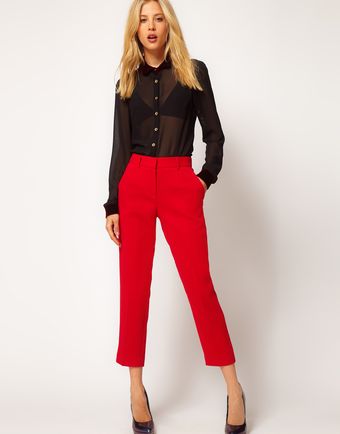 ASOS Collection  Crepe Cropped Trousers - Lyst