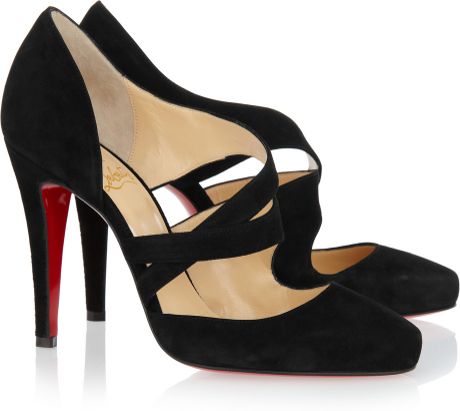 Christian Louboutin Suede Pumps in Black - Lyst