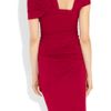 Donna Karan New York Draped Stretch Jersey Knot Dress in Red (scarlet) - Lyst