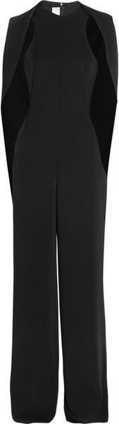 Esteban Cortazar CapeBack Cady and Stretch Crepe Jumpsuit in Black - Lyst