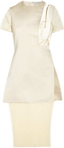 Esteban Cortazar Cutout Satin and Chiffon Bustier Dress - Lyst