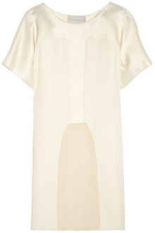 Esteban Cortazar Paneled Cady Duchess Satin and Chiffon Top - Lyst