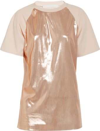 Esteban Cortazar Lamé and Stretch Crepe T-Shirt - Lyst