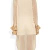 Esteban Cortazar Cady Trimmed Chiffon Blouse in Beige (sand) - Lyst