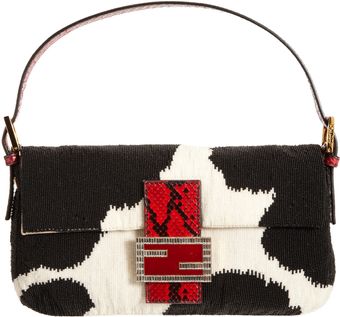 Fendi Python Beaded Baguette Bag - Lyst