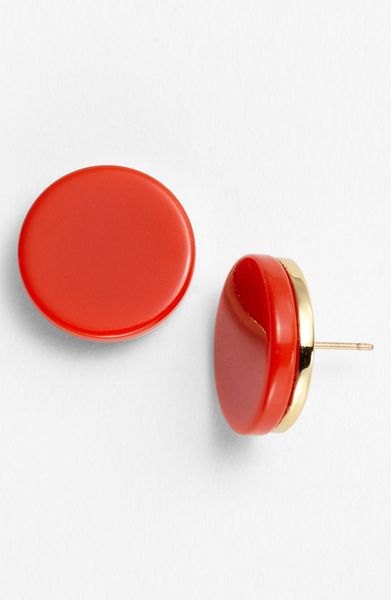 Kate Spade On The Dot Stud Earrings in Red (red/ gold) - Lyst