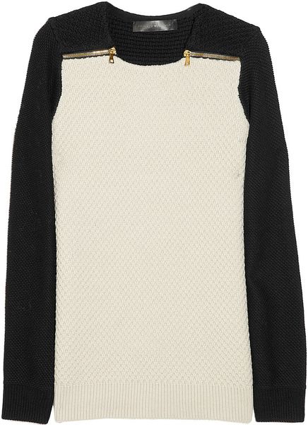 Proenza Schouler Merino Wool and CottonBlend Waffle Knit Sweater in Beige (cream) - Lyst