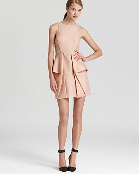 Tibi Jacquard Dress Simona with Cutout in Pink (blush) - Lyst