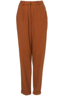 Topshop Tweed Tapered Leg Trousers - Lyst