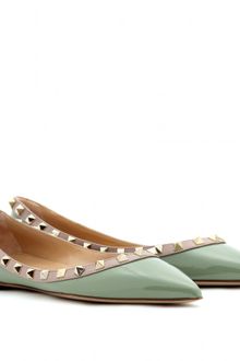 Valentino Rockstud Leather Ballerinas - Lyst