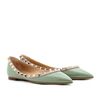 Valentino Rockstud Leather Ballerinas in White - Lyst