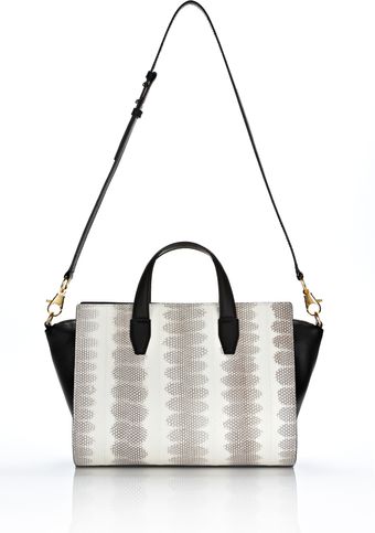 Alexander Wang Pelican Satchel in Ion Laminated Snake with Gold - Lyst