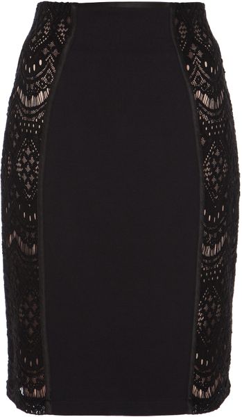 Alice By Temperley Dita Skirt in Black (black/nude) - Lyst