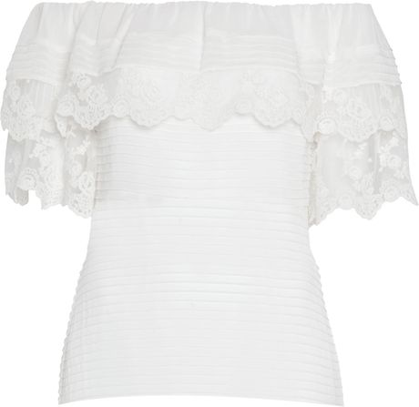 Alice By Temperley Esmeralda Top in White (ivory) - Lyst