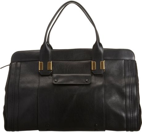 Chloé Large Alice Satchel in Black (gold) - Lyst