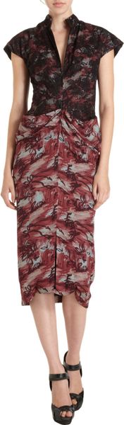 L'Wren Scott Lace Overlay Printed Dress - Lyst