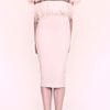 Marchesa Resort Stretch Crepe Embroidered Cocktail Dress in Pink (shell pink) - Lyst