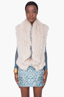 Matthew Williamson Beige Rabbitfox Fur Gilet Vest - Lyst