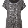 Michael By Michael Kors All Over Sequin Top in Gray (gunmetal) - Lyst