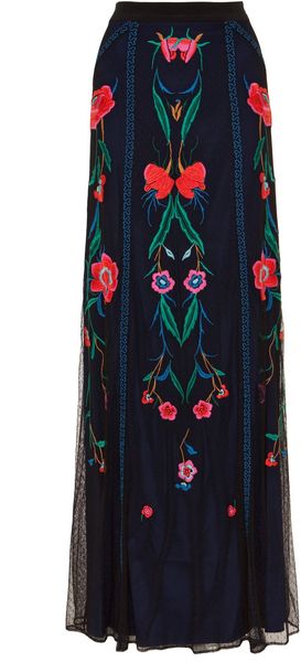 Temperley London Long Eliah Flower Skirt in Black (black mix) - Lyst