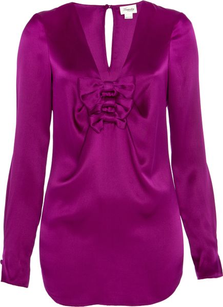 Temperley London Delilah Bow Blouse in Purple (damson) - Lyst