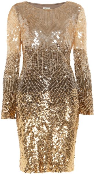 Temperley London Gold Leaf Dress in Gold - Lyst