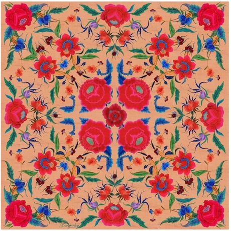 Temperley London Wing Scarf in Beige (red mix) - Lyst