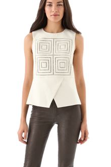 Tibi Eyelet Peplum Top - Lyst