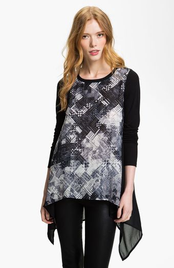 Trouvé Tech Print Drape Top - Lyst