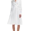 Valentino Resort Wrap Pleated Shirt Dress in White - Lyst