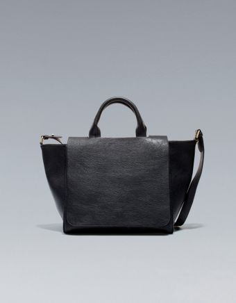 Zara City Bag with Flap - Lyst
