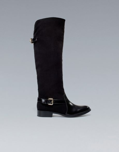 Zara Riding Boot in Black | Lyst
