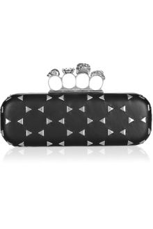 Alexander McQueen Knuckle Swarovski Crystal and Leather Box Clutch - Lyst