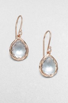Ippolita 18k Gold Sterling Silver Clear Quartz Mini Teardrop Earrings - Lyst