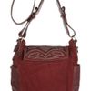 Isabel Marant Ballwin Embroidered Leather and Suede Shoulder Bag in Red - Lyst