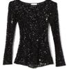 Marchesa  Sequin Embroidered Top in Black - Lyst