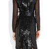 Oscar De La Renta Sequined Silkgeorgette and Silkchiffon Dress in Black - Lyst