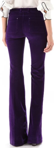 purple corduroy flare pants