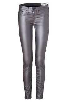 Rag & Bone Pewter Metallic Coated Jean Leggings - Lyst