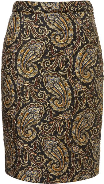 Topshop Quilted Silk Paisley Skirt By Jw Anderson For Topshop - Lyst
