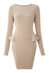 Ax Paris Long Sleeve Peplum Dress
