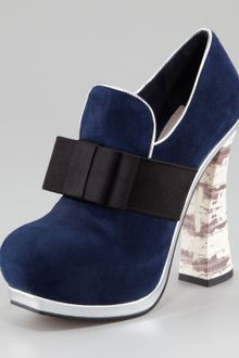 Miu Miu Metallic Trim Loafer Pump - Lyst