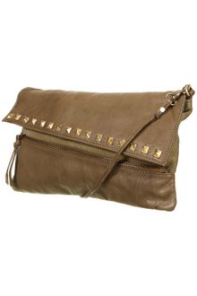 Topshop Studded Leather Clutch Bag - Lyst