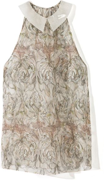 Honor Ss Orchid Print Organza Blouse - Lyst