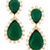 Kenneth Jay Lane Rhinestone Dangle Clipon Earrings in Green (null) - Lyst
